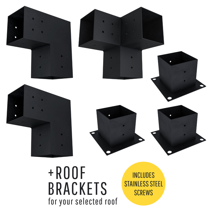 DIY Pergola Kit for a Free-Standing Triangle Pergola Up to 12' x 12' (4x4 Brackets)