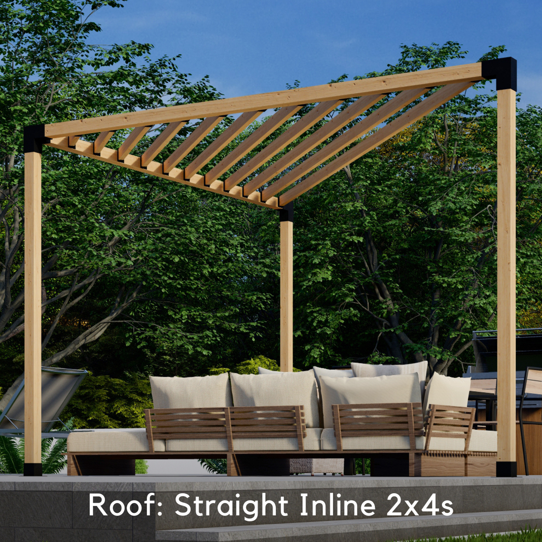 DIY Pergola Kit for a Freestanding Triangle Pergola Up to 12' x 12'