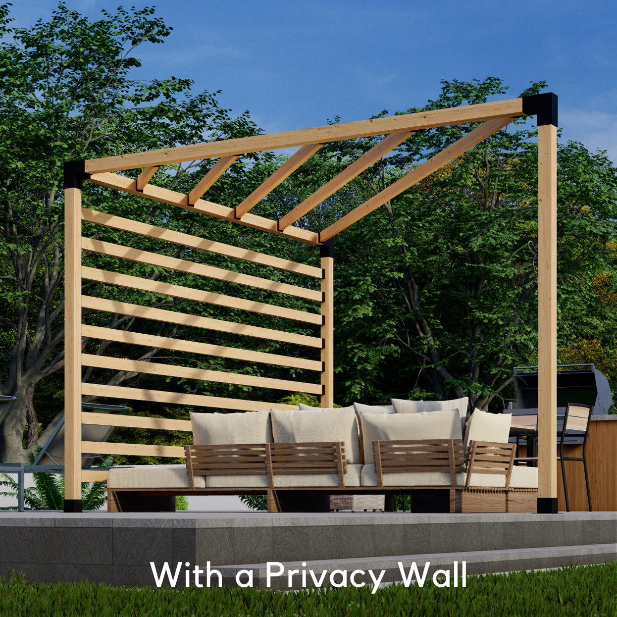 Kit for Triangular Corner Pergola With Roof - 20% Off