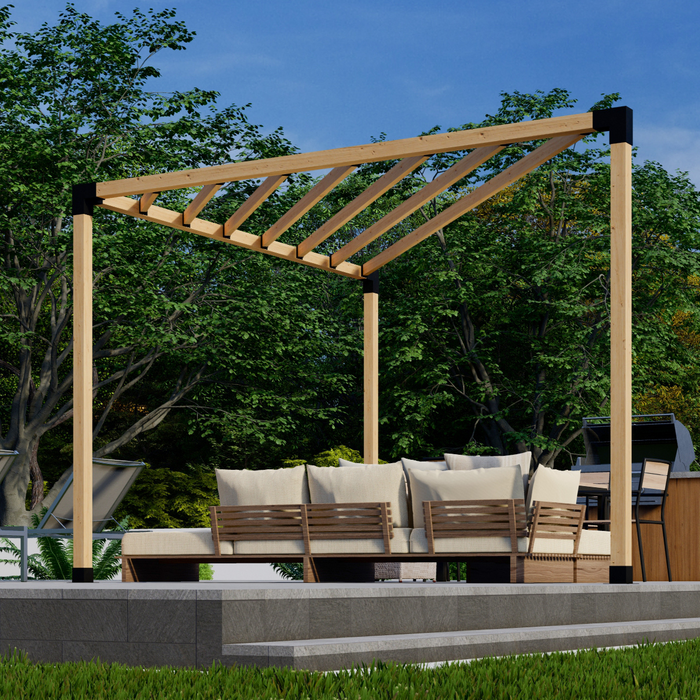 DIY Pergola Bracket Kit for a Freestanding Triangle Pergola With Slatted Roof - Any Size Up to 12' x 12'