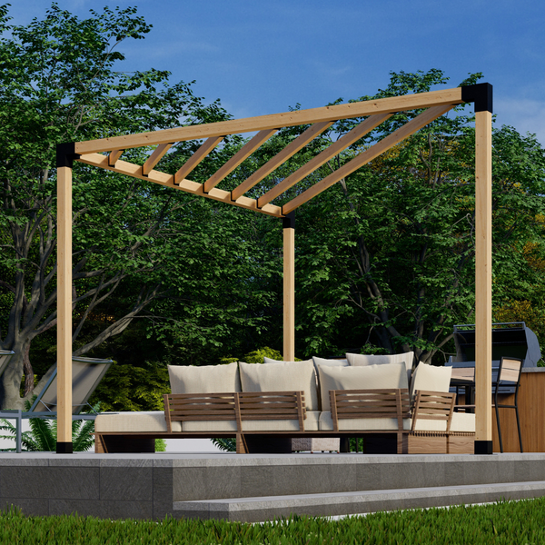 DIY Triangle Pergola Kit for 4x4 Wood Posts and 2x4 Inline Roof Rafters