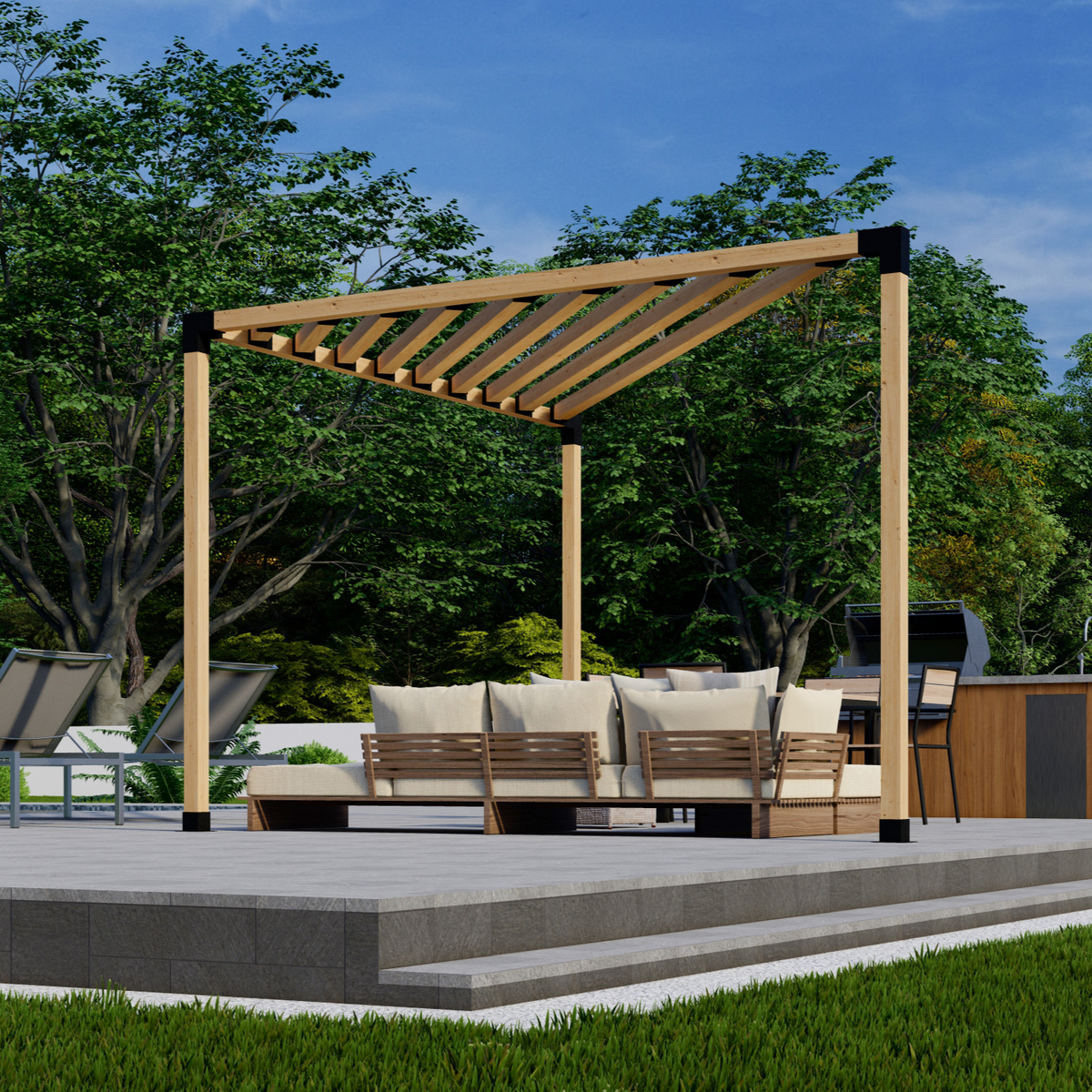 6009 - Corner Triangle Pergola