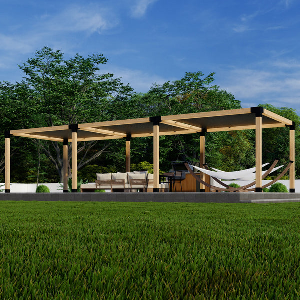 Up to 36' x 12' Free-Standing Pergola with 3 Canopies