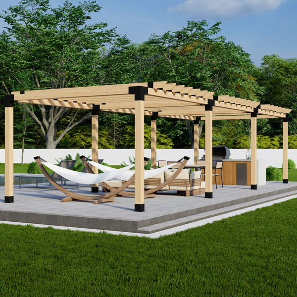 Up to 36' x 12' Free-Standing Pergola w/ 2x6 Rafters Atop Beams (Shortways)