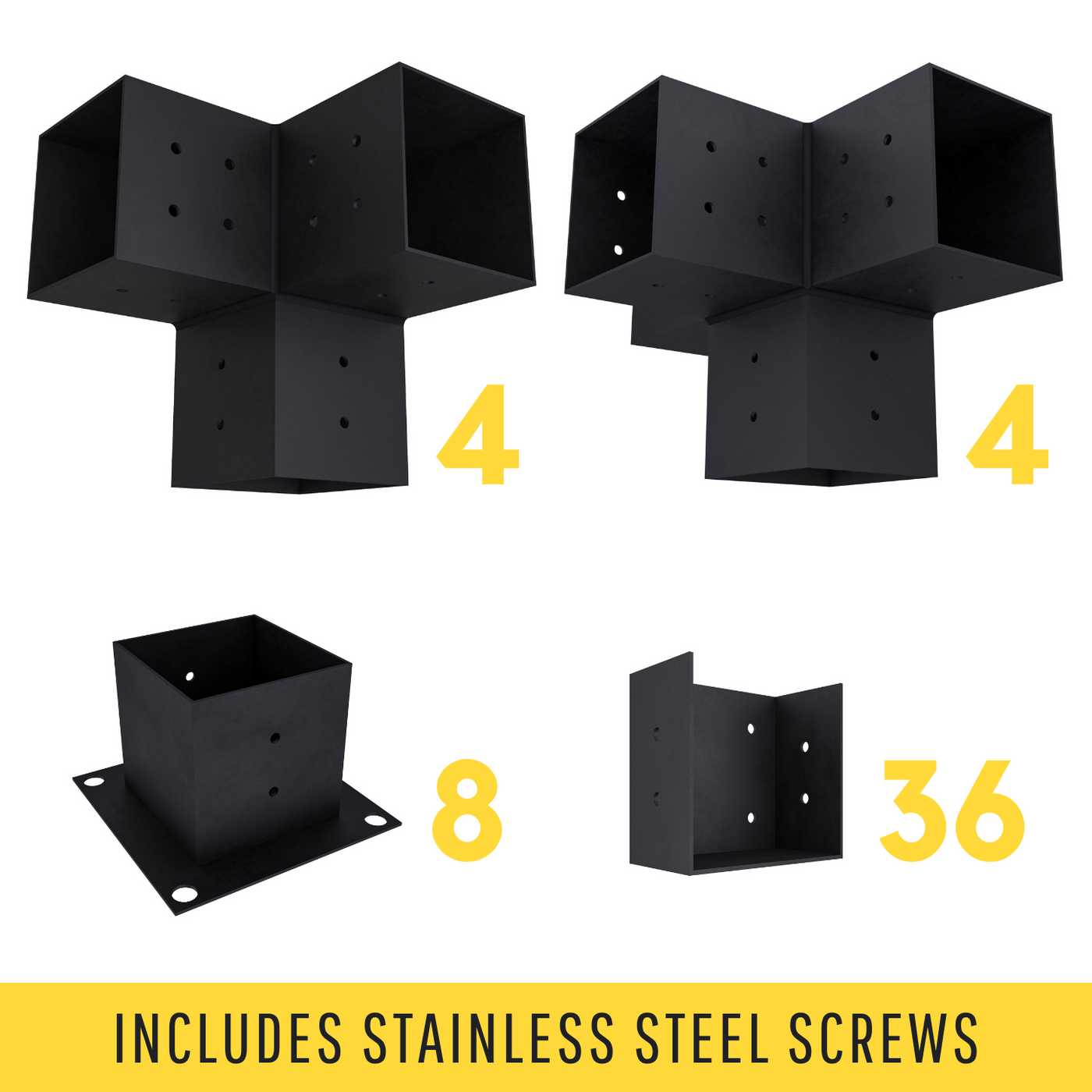 4x4 Modern Pergola Brackets Kit - 20% Off + Free Shipping