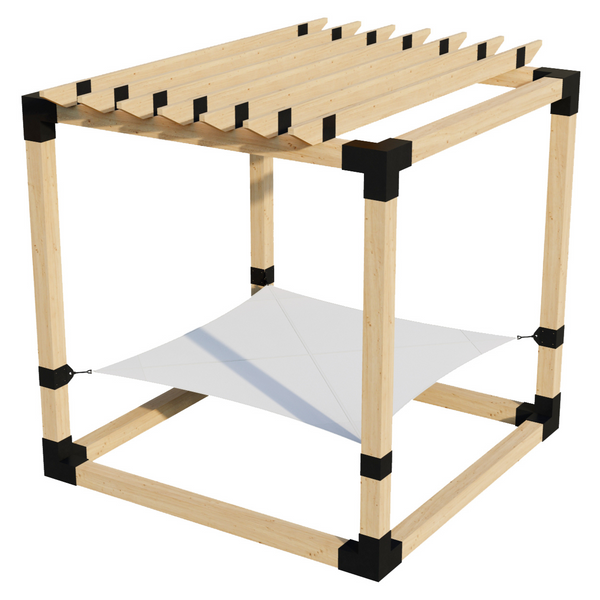 Hammock Pergola Kit with <strong>2x6</strong> Roof Rafters Atop Beams
