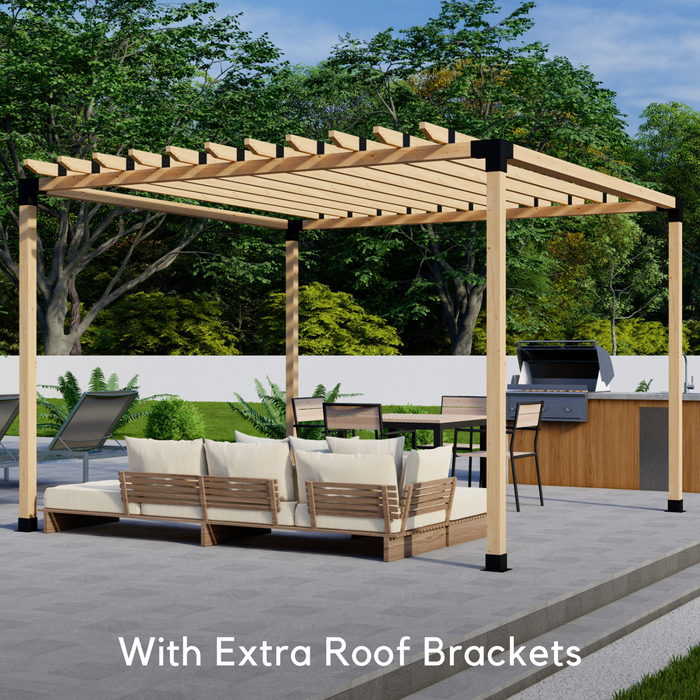 Freestanding 8x10 Pergola Kit with Roof - For 4x4 Wood Posts