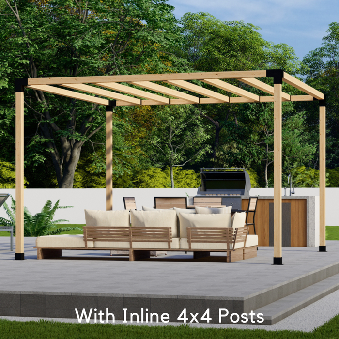 Freestanding 12x8 Pergola Kit with Roof - For 4x4 Wood Posts
