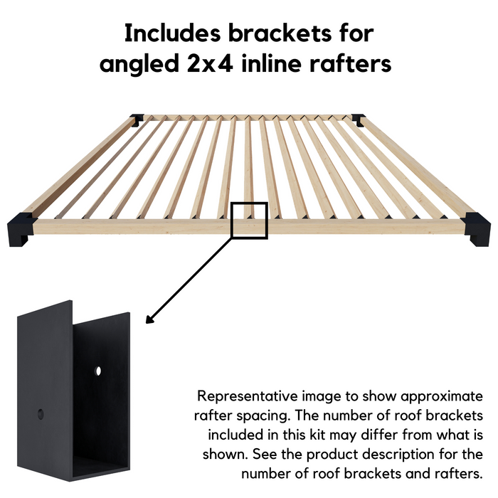 Freestanding 12x7 Pergola Kit with Roof - For 4x4 Wood Posts