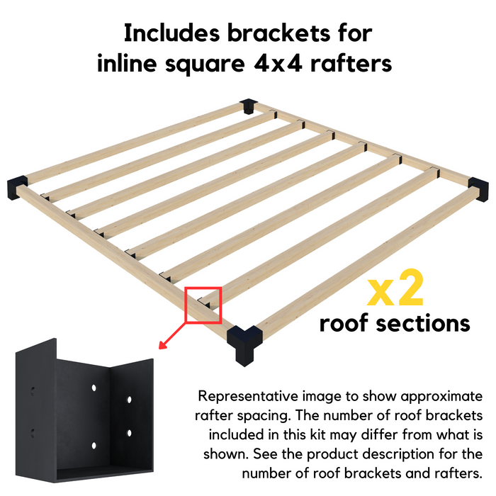 Freestanding 20x8 Pergola Kit with Roof - Kit for 4x4 Wood Posts