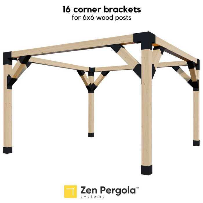 056 - Single free-standing pergola showing 8 corner supports, requiring 16 corner support brackets