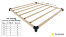 025 - A pergola roof comprised of far-spaced vertical 2x4 slats inline with the 4x4 pergola frame