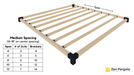 025 - A pergola roof comprised of medium-spaced vertical 2x4 slats inline with the 4x4 pergola frame