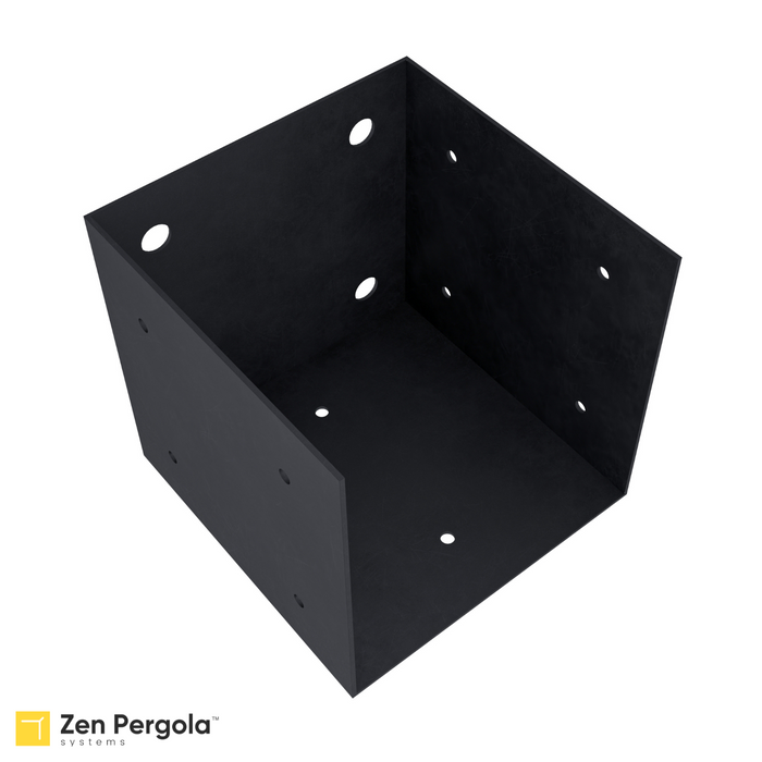 052 - Top view of a wall mount pergola bracket for 6x6 wood