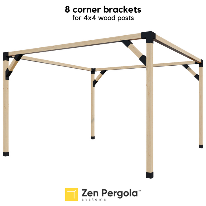 035 - A single free-standing pergola frame with 4 corner supports (requiring 8 corner support brackets)