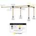257 - Double (1x2) attached to house pergola kit includes 4 base brackets, 2 wall-mount brackets, 2 3-arm brackets and 2 4-arm brackets, all of which are for 6x6 wood