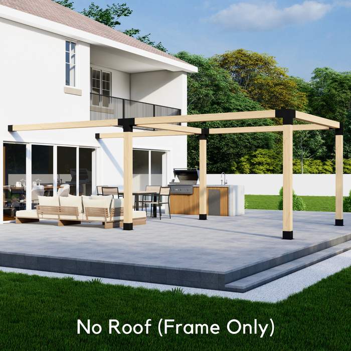 260 - Attached 10x20 pergola without a roof - outer frame only