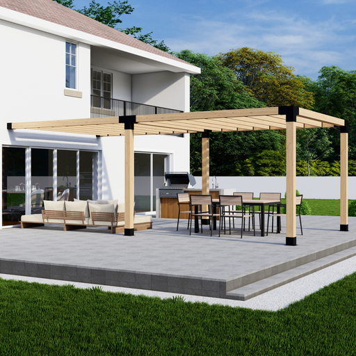 255 - Attached 8x22 pergola with roof - cover image with medium-spaced inline 2x6 rafters