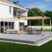 215 - Attached 12x18 pergola with roof - cover image with medium-spaced inline 2x4 rafters