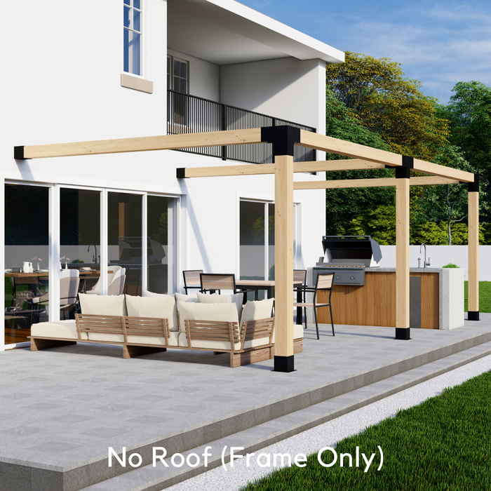 360 - Attached 20x8 pergola without a roof - outer frame only