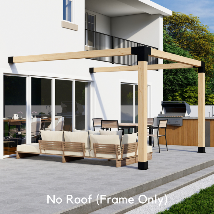 155 - Attached 10x10 pergola with far-spaced traditional 2x6 roof rafters