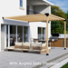 100 - Attached 12x12 pergola with medium-spaced 2x4 angled roof slats