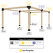 658 - This double free-standing pergola kit includes 6 base brackets, 4 3-arm brackets and 2 4-arm brackets, all of which are for 6x6 wood