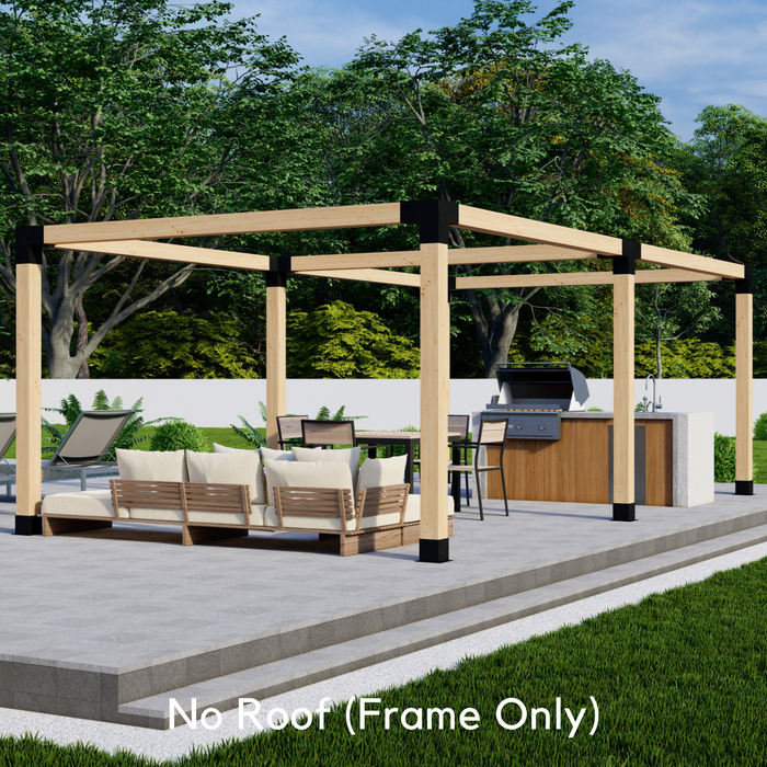 752 - Free-standing 14x10 pergola without a roof - outer frame only