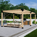 754 - Free-standing 16x8 pergola with medium-spaced straight inline 2x6 roof rafters - cover picture