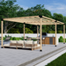 702 - Free-standing 14x10 pergola with closely-spaced inline 2x4 roof rafters - cover picture
