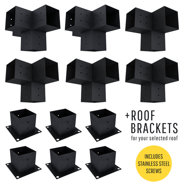 Freestanding 12x14 Pergola Kit with Roof (5 Options) - For 4x4 Wood
