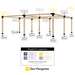 878 - A quad free-standing pergola includes 9 base brackets, 4 3-arm brackets, 4 4-arm bracket and 1 5-arm bracket, all of which are for 6x6 wood