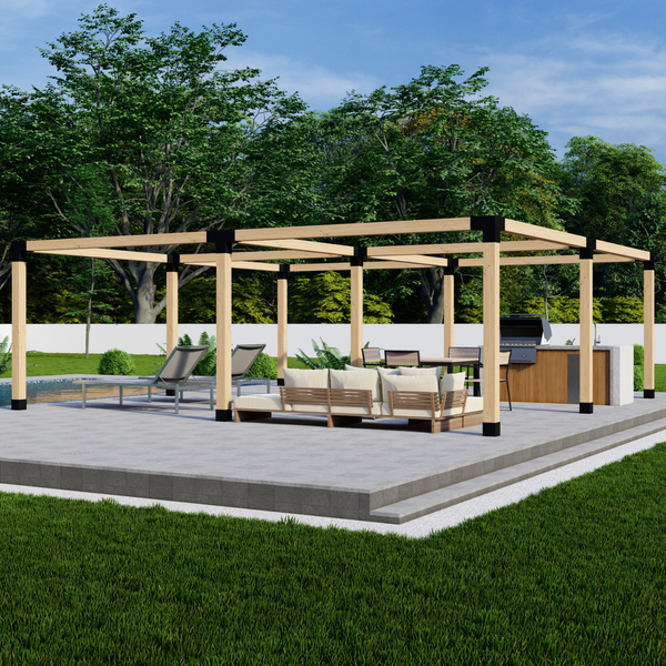 Up to 24' x 24' Free-Standing Pergola Frame Kit for 6x6 Wood Posts