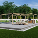 800 - Angled view of a quad free-standing pergola kit 4x4 frame over a poolside backyard patio