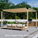 500 - Free-standing single pergola with medium-spaced 2x4 angled roof slats