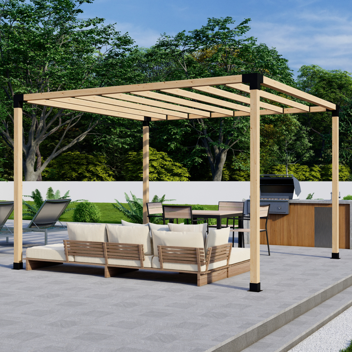 Freestanding 7x7 Pergola Kit with Roof - 20% Off