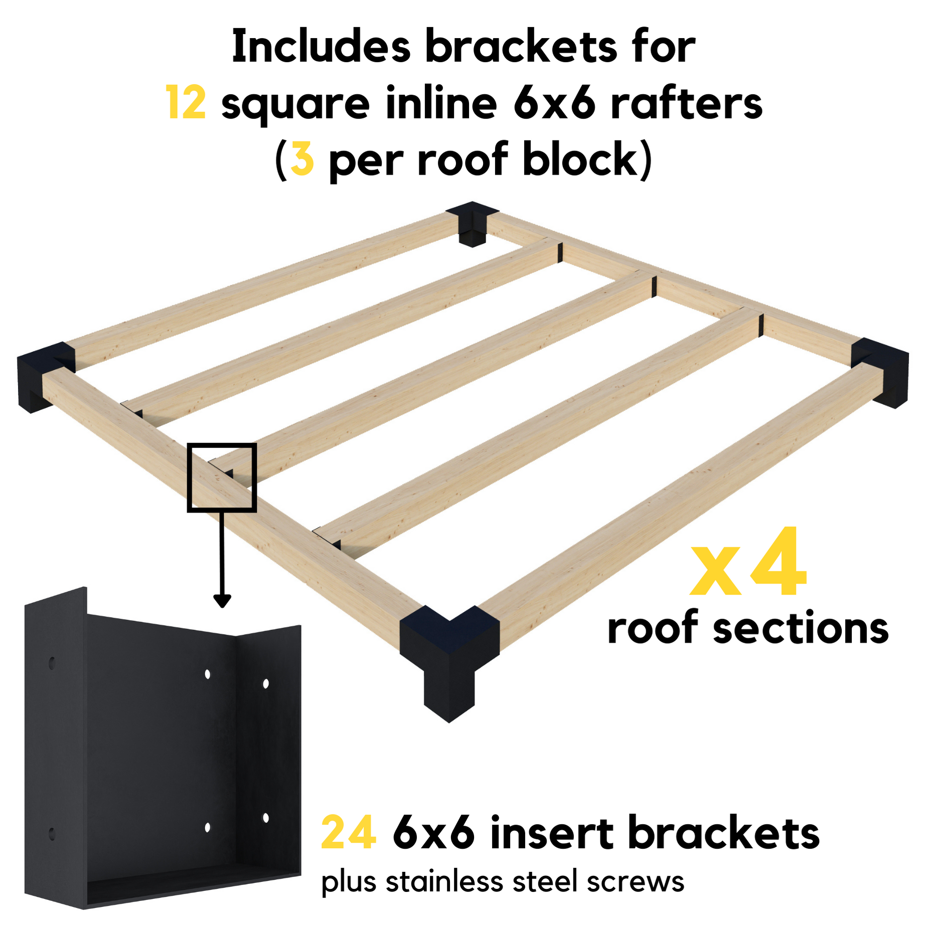 Pergola Brackets and Hardware Easy Build Kit - 20% Off