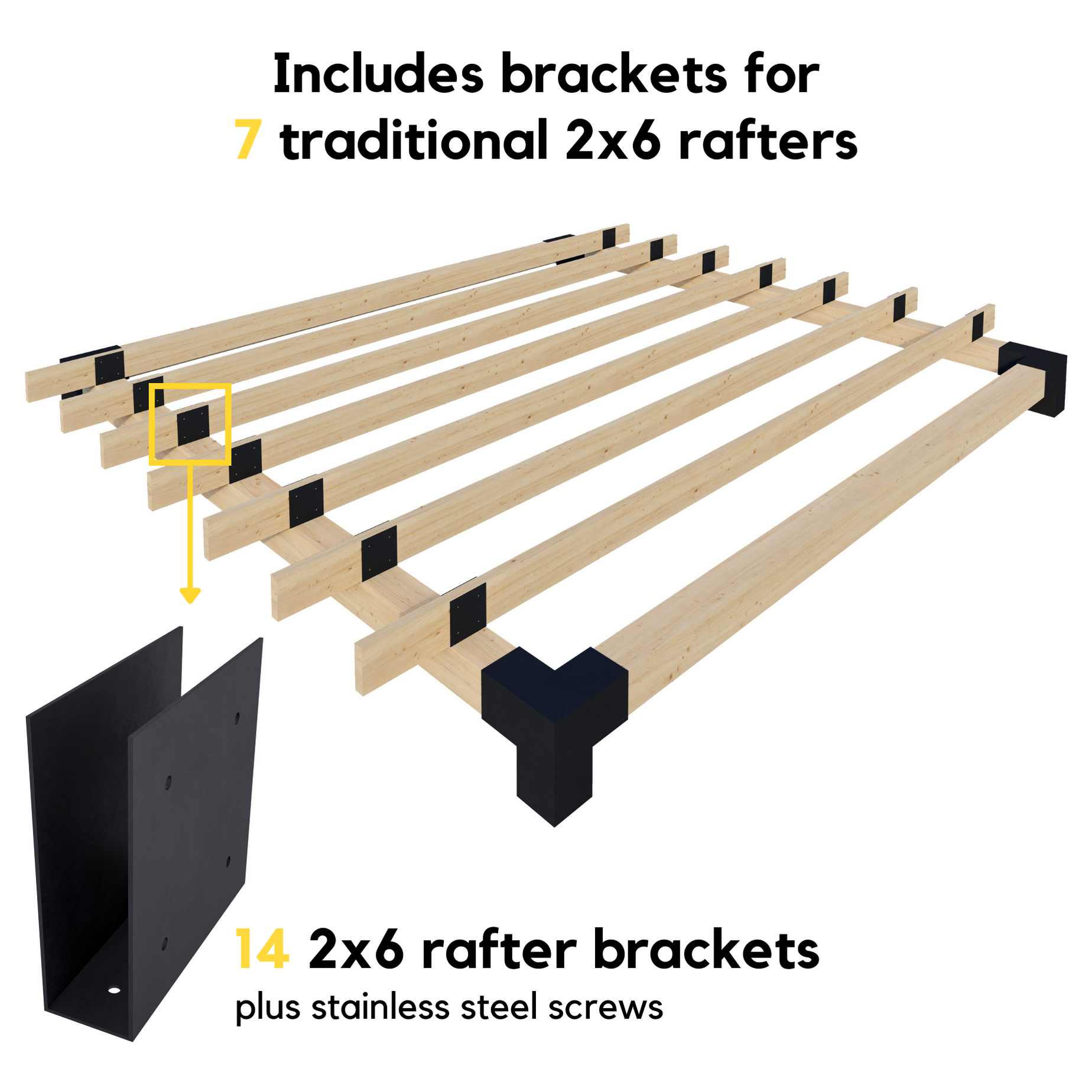 Set of Pergola Steel Brackets - 20% Off + Free Shipping