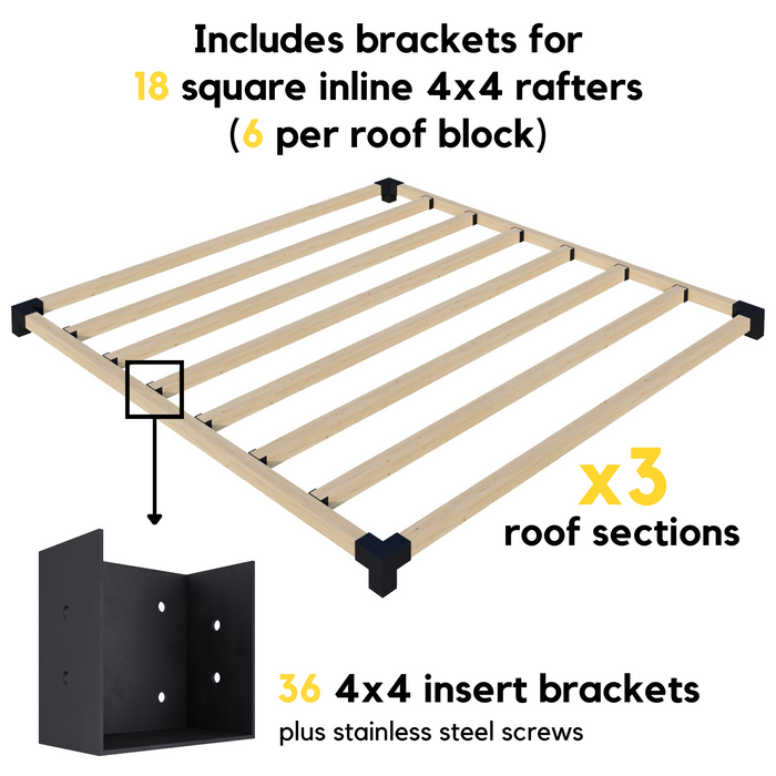 4x4 Modern Pergola Brackets Kit - 20% Off + Free Shipping