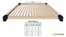 078 - A pergola roof comprised of 2x6 slats angled at 45 degrees with close spacing