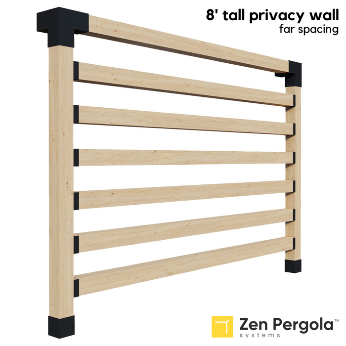 082 - An 8-foot tall pergola privacy wall (shade wall) comprised of far-spaced 6x6s