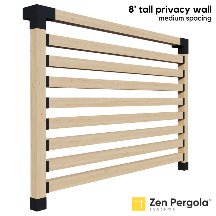 082 - An 8-foot tall pergola privacy wall (shade wall) comprised of medium-spaced 6x6s