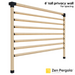 031 - A 6-foot tall pergola privacy wall comprised of 2x4 slats angled at 45 degrees with far spacing