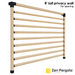 031 - An 8-foot tall pergola privacy wall comprised of 2x4 slats angled at 45 degrees with far spacing