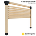 081 - A 4-foot tall pergola privacy wall comprised of 2x6 slats angled at 45 degrees with close spacing
