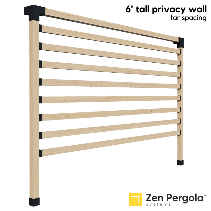 030 - A 6-foot tall pergola privacy wall (shade wall) comprised of far-spaced 2x4 slats