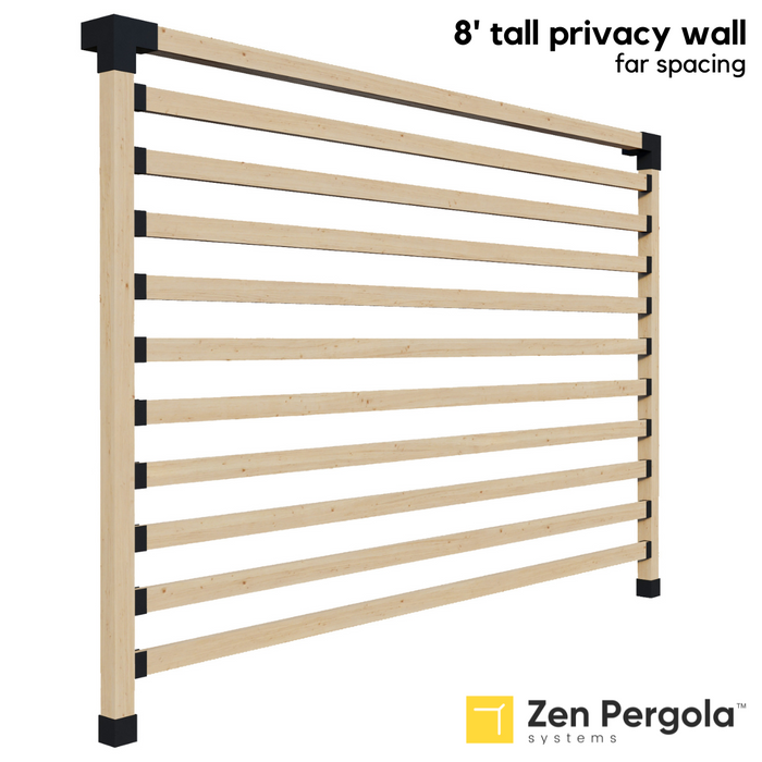 030 - An 8-foot tall pergola privacy wall (shade wall) comprised of far-spaced 2x4 slats