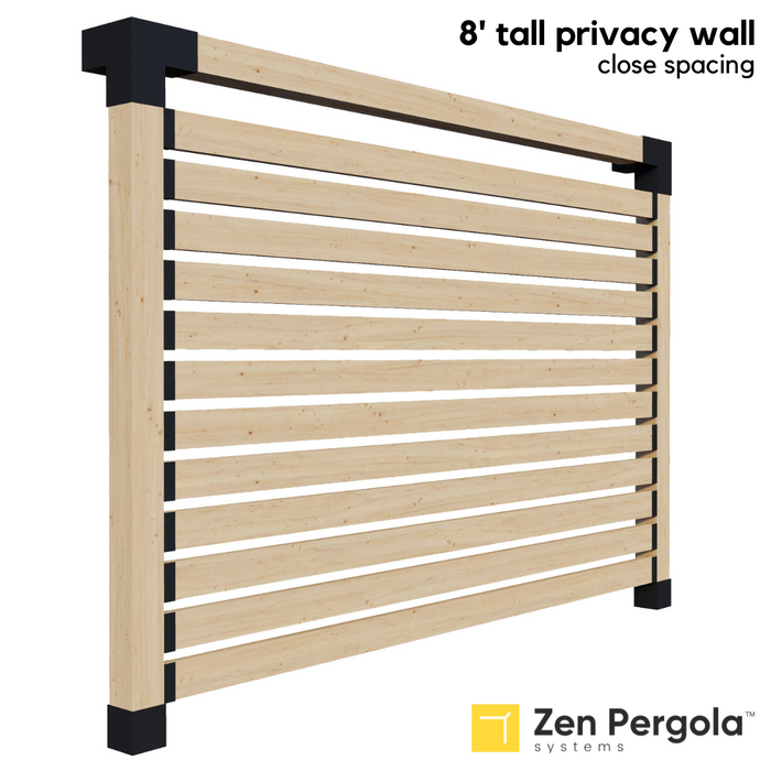 080 - An 8-foot tall pergola privacy wall (shade wall) comprised of closely-spaced 2x6 slats