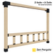 093 - A pergola wall with a side railing kit with top and bottom horizontal 6x6 posts with 6 vertical 2x6 short slats between them