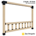 093 - A pergola wall with a side railing kit with top and bottom horizontal 6x6 posts with 8 vertical 2x6 short slats between them